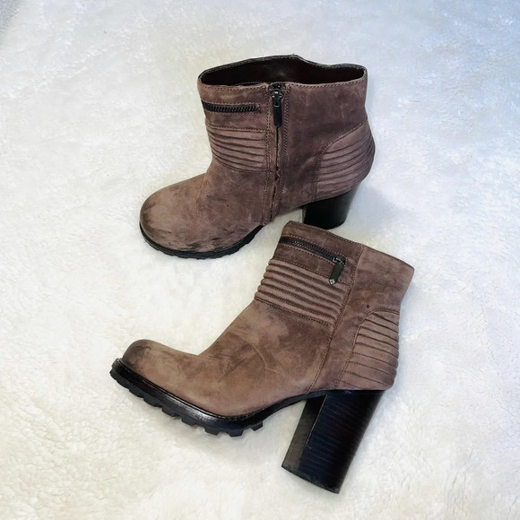 Sam Edelman Fowler Brown Leather Block Heel Ankle Boots 10 Women’s - Picture 5 of 16